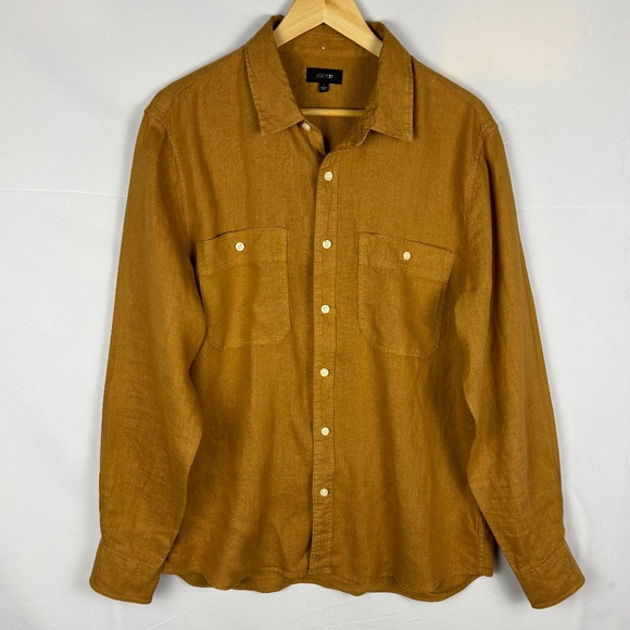 Joe's Jeans Men's Long sleeve 100% Linen Button Down Shirt Sz L Preppy Classic - Picture 1 of 10